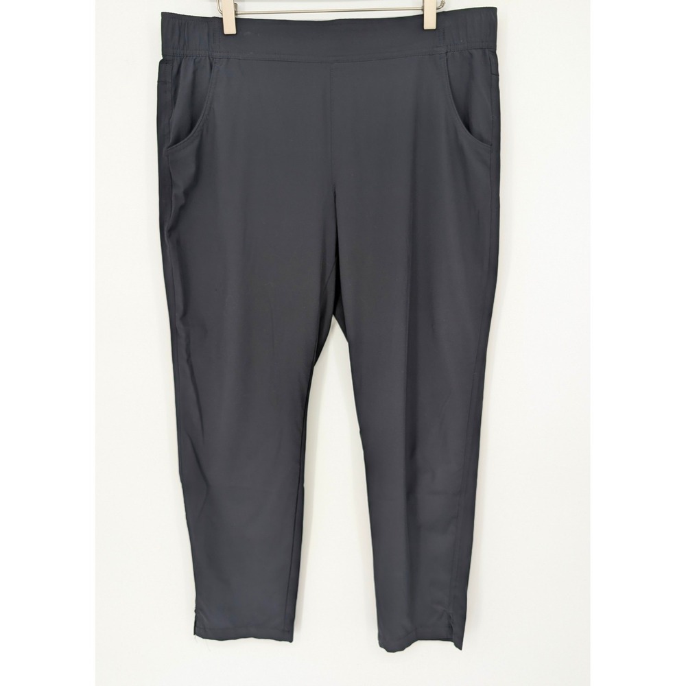 Eddie Bauer Traveler Ankle Pant Womens L Black Stretch Hiking Active Outdoor